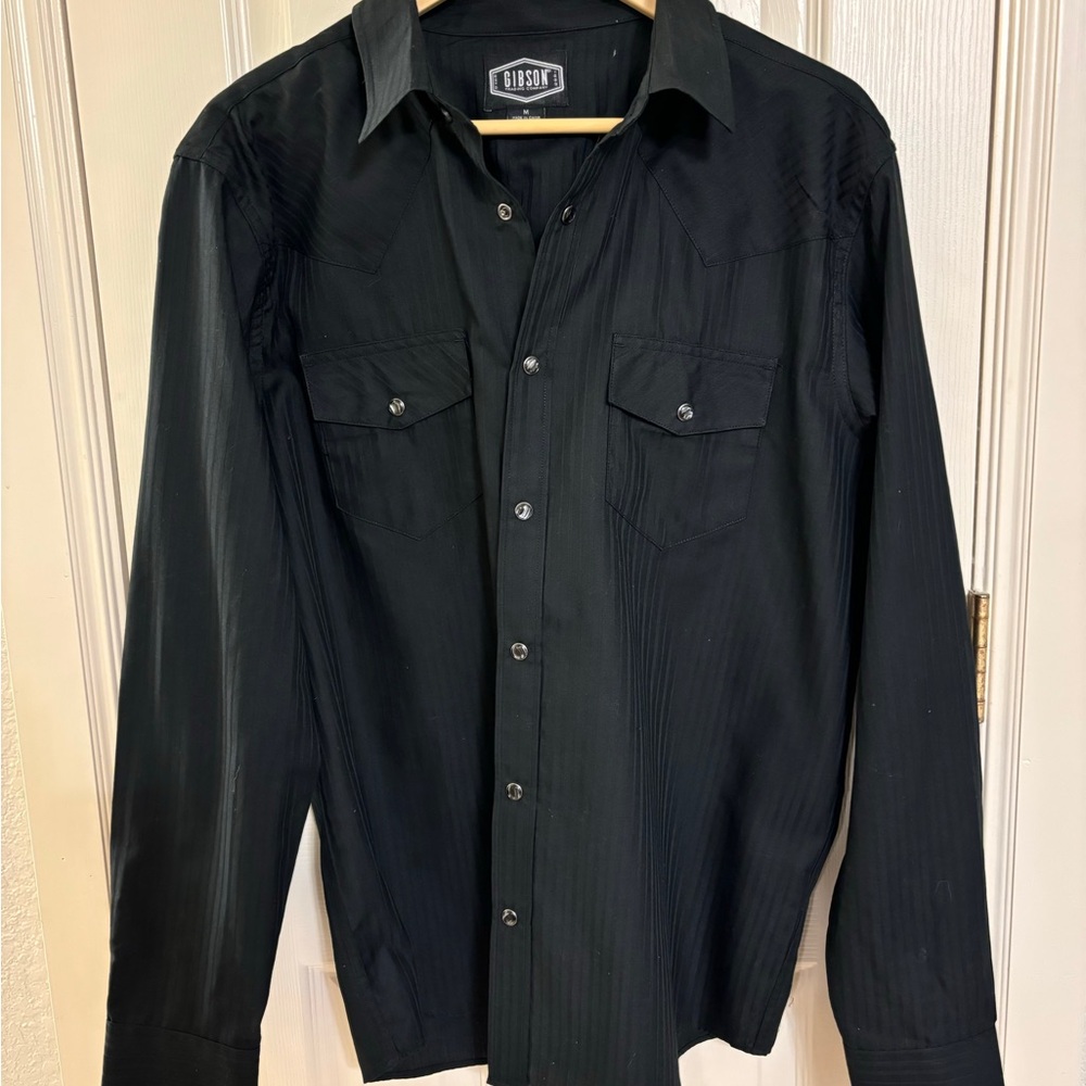 Gibson Trading Company Black Pearl Snap Western Shirt, Sz M